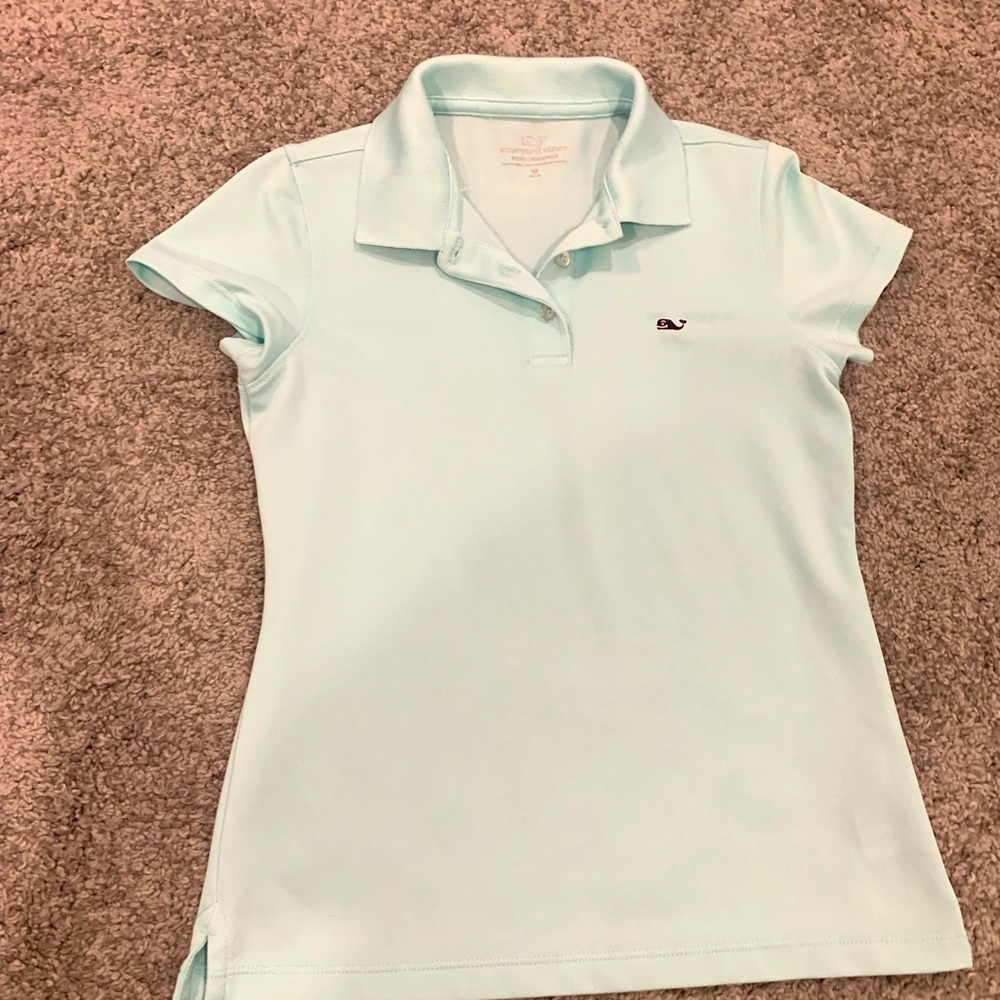 Vineyard Vines Girls Mint Green Solid Polo
